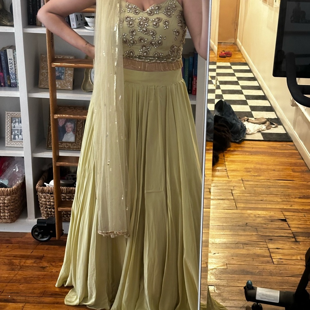 Embellished Yellow Green Choli